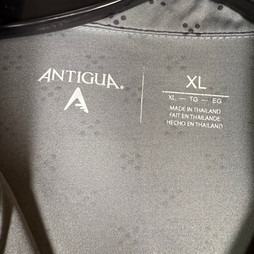 Antigua‎ Mens Golf Polo Shirt Gray XL Embroidered Bear Logo Short Sleeve - Picture 3 of 9